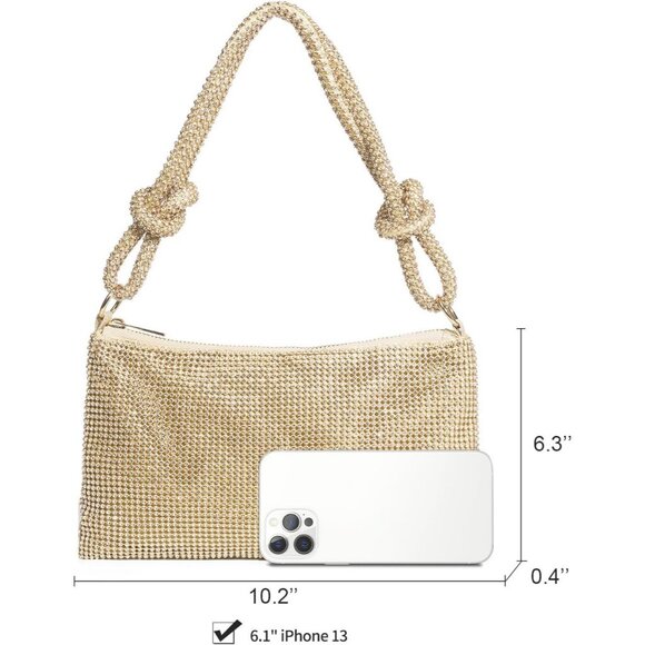 Rhinestone Purse for Women Evening Bag Glitter Sparkly Mini Handbags - Picture 8 of 8